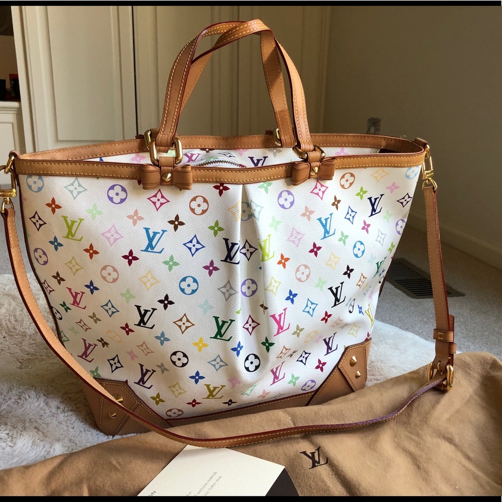 Auth Louis Vuitton Sharleen GM Multicolor Tote